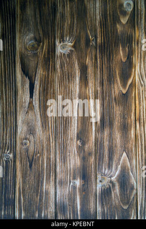 Holzbretter Hintergrund. Dark vintage Holzbretter. Hintergründe und Texturen Zaun bemalt. Vorderansicht. Eine schöne Oldtimer gewinnen. Stockfoto