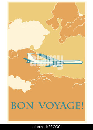 Retro-Flugzeug Bon voyage Stockfoto