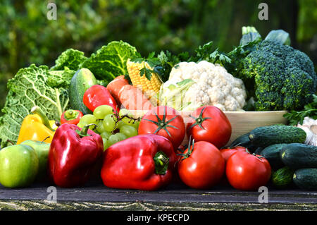 Verschiedene Rohstoffe Bio Gemüse im Garten Stockfoto