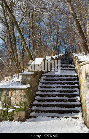 Winter im Berliner Volkspark Friedrichshain Stockfoto