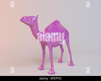 3D pink Low Poly (Kamel) Stockfoto