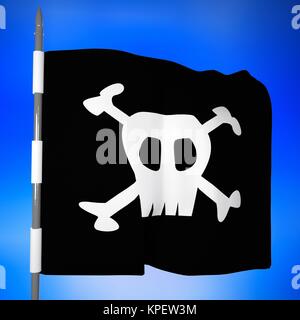 Piratenflagge, 3d Stockfoto