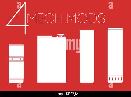 4 Mechanische mods Symbole gesetzt Stockfoto