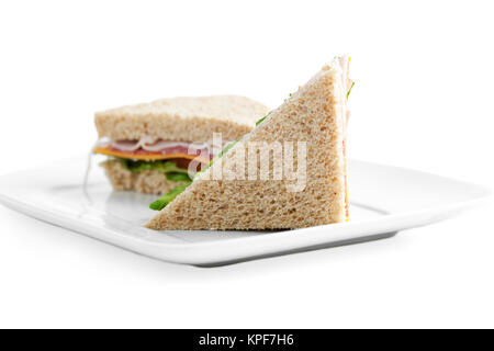 Zwei Scheiben Schinken und Gemüse Sandwich Stockfoto