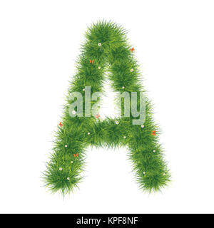 Gras Alphabet A-Z isoliert auf weißem Hintergrund. Computer Graphics. Stockfoto