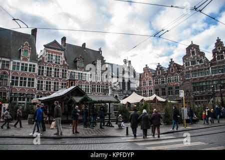 Weihnachtsmarkt in Gent, Flandern, Belgien Stockfoto