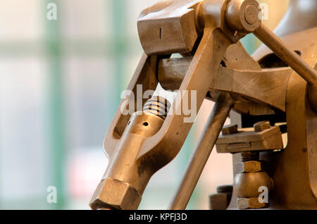 Foto der historischen Maschinen in der Makrofotografie, detail Stockfoto