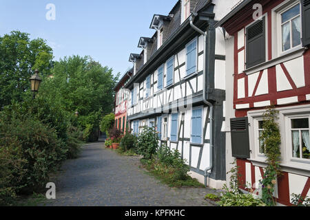 historische Altstadt mit seinen Fachwerkhäusern Frankfurt-Hoechst Stockfoto