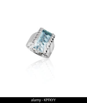 Light Blue Diamond fashion Ring Stockfoto