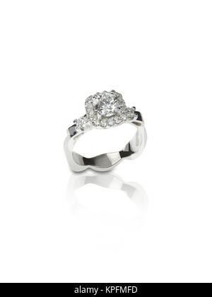 Schöne princesss Diamant Hochzeit engagment Ring solitaire Stockfoto