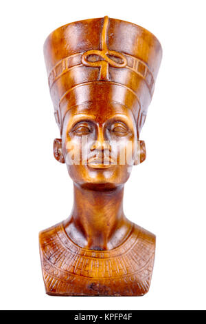 Holz Statue des Pharao auf einem weißen Hintergrund. Stockfoto