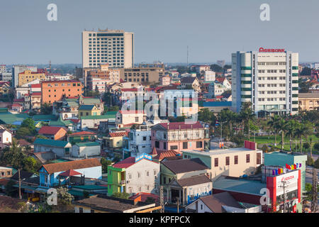 Vietnam, DMZ-Bereich. Dong Ha, erhöhte Stadtblick Stockfoto