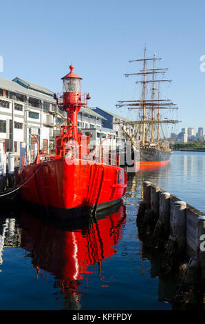 Carpentaria Licht Schiff, Australian Maritime Museum, Darling Harbour, Sydney, New South Wales, Australien Stockfoto