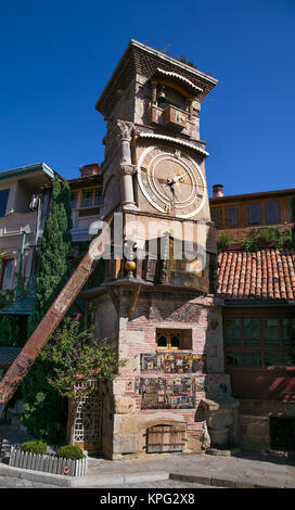 Rezo Gabriadze schiefe Turm. Marionettentheater im Zentrum von Tiflis. Georgien, Europa. Stockfoto