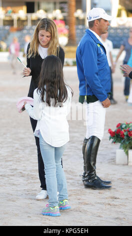 WELLINGTON, FL - 02 März: Athina Onassis Roussel Alvaro de Miranda Neto nimmt an den Winter Equestrian Festival im Palm Beach International Equestrian Center am 2. März 2014 in Wellington, Florida Personen: Athina Onassis Roussel Alvaro de Miranda Neto Stockfoto