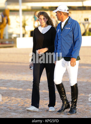 WELLINGTON, FL - 02 März: Athina Onassis Roussel Alvaro de Miranda Neto nimmt an den Winter Equestrian Festival im Palm Beach International Equestrian Center am 2. März 2014 in Wellington, Florida Personen: Athina Onassis Roussel Alvaro de Miranda Neto Stockfoto