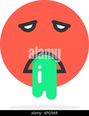 Red erbricht emoji Symbol Stock Vektor