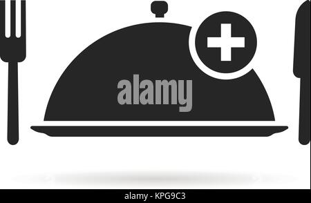 Essen bestellen mit schwarzem Tray Stock Vektor