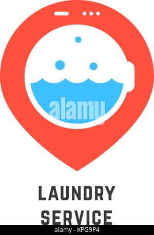 Karte pin wie Wäscheservice logo Stock Vektor