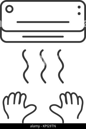 Schwarze dünne Linie Händetrockner Symbol Stock Vektor