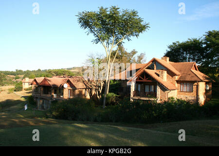 Häuser auf dem Golf-Estate am White River, Mpumalanga Stockfoto