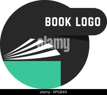 Schwarze runde Buch logo Stock Vektor
