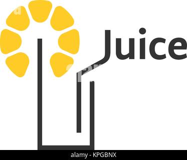 Saft Symbol mit abstrakten Glas Stock Vektor