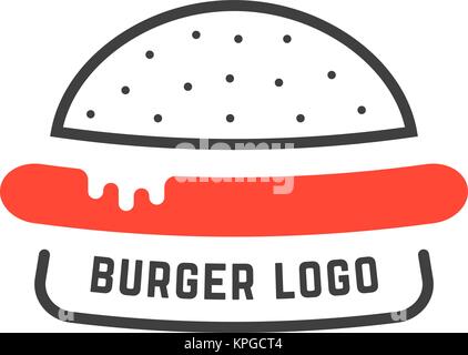 Einfache lineare Burger logo Stock Vektor