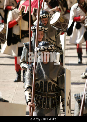Arezzo - jährliche Medieval Festival nannte die Sarazenen Turnier in Arezzo. Italien Stockfoto
