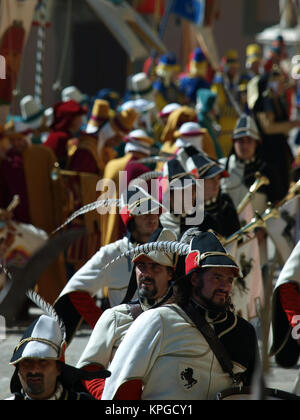Arezzo - jährliche Medieval Festival nannte die Sarazenen Turnier in Arezzo. Italien Stockfoto