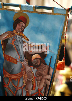 Arezzo - jährliche Medieval Festival nannte die Sarazenen Turnier in Arezzo. Italien Stockfoto