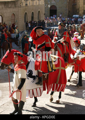 Arezzo - jährliche Medieval Festival nannte die Sarazenen Turnier in Arezzo. Italien Stockfoto
