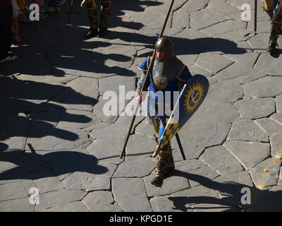 Arezzo - jährliche Medieval Festival nannte die Sarazenen Turnier in Arezzo. Italien Stockfoto
