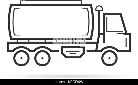 Dünne Linie Tankfahrzeug Stock Vektor