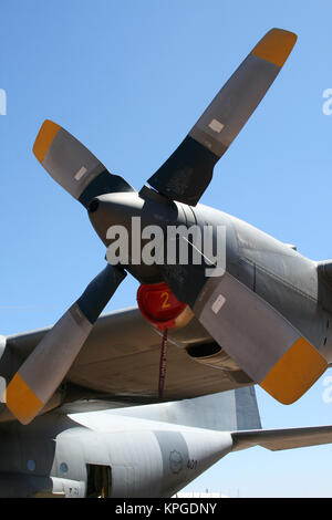 SAAF, Propeller der Lockheed C-130 Hercules auf Afrika 2012 Aerospace und Defence Airshow, Waterkloof Airbase, Pretoria. Stockfoto