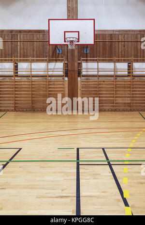 Retro indoor basketbakk Hoop Stockfoto
