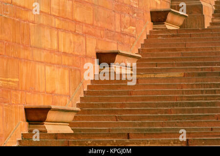 Schritte, Zentralsekretariat (Kendriya Sachivalaya) auf dem Raisina Hill, New Delhi, Indien Stockfoto