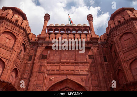 New Delhi, India-September 14, 2014 Blick von lahori Tor am Roten Fort Stockfoto