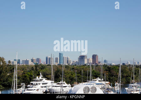 Fort Lauderdale Downtown und Yacht Marina Stockfoto