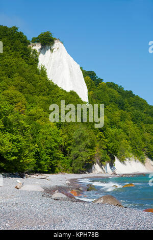 Blick auf den Königsstuhl, zum Strand, Nationalpark Jasmund, Insel Rügen, Ostsee, DDR, Ostdeutschland, Mecklenburg-Vorpommern, Deutschland Stockfoto