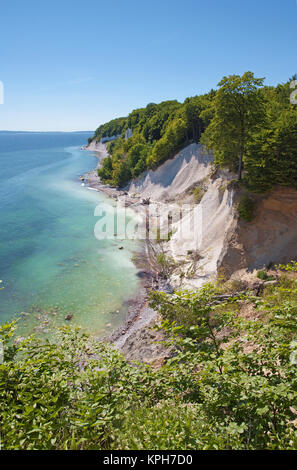 View Point Ernst-Moritz-Arndt-Sicht, Kreidefelsen und Strand, Nationalpark Jasmund, Rügen, Mecklenburg-Vorpommern, Ostsee, Deutschland, Stockfoto