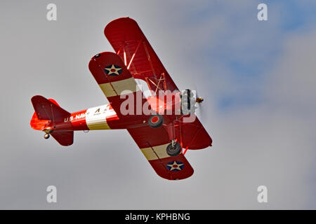 Boeing Stearman 441. TG Luftfahrt, geflogen von Sue Girdler Stockfoto