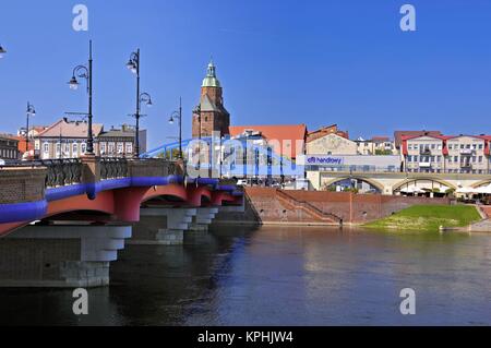 Blick auf den Dom in Gorzow Wielkopolski, Stadt in der Woiwodschaft Lebus, Polen. Stockfoto