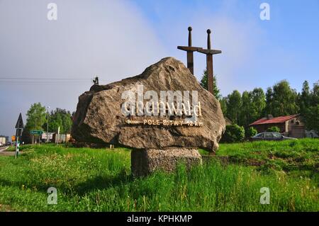 Victory Monument auf dem Schlachtfeld von Grunwald. Stockfoto