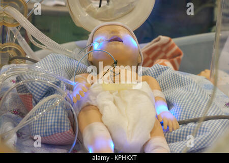 Baby Dummy in die neonatale Intensivstation für Medizinstudenten Studie Stockfoto