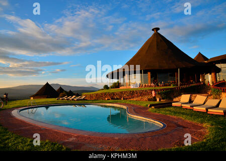 Ngorongoro Sopa Lodge & Spa und Pool, Tansania Stockfoto