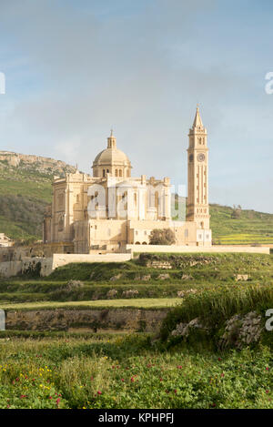 Basilika der Nationalen Schrein der Jungfrau von Ta' Pinu auf Gozo Malta Stockfoto