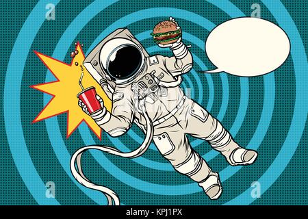 Pop Art astronaut Street Food Stock Vektor