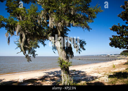 USA, Alabama, Fairhope. Strand an der Mobile Bay. Stockfoto