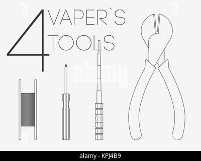 4 dünne Linien vaper Tools Stockfoto